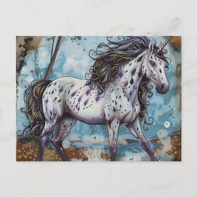 Cartão Postal Appaloosa Unicorn (Frente)