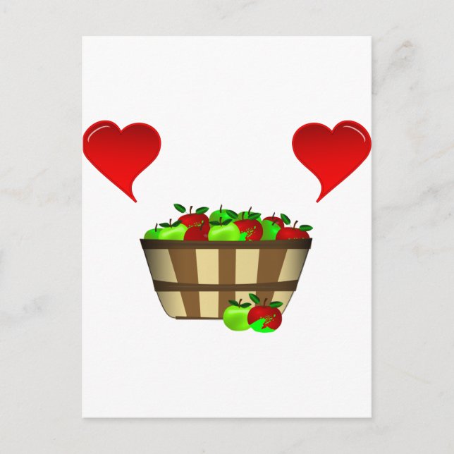 Cartão Postal Apple Basket Love (Frente)