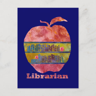 Cartão Postal Apple Bibliotecária