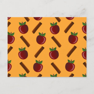 Cartão Postal Apple Cinnamon Pattern
