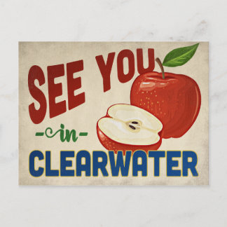 Cartão Postal Apple da Flórida Clearwater - Viagens vintage