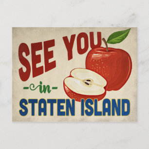 Cartão Postal Apple de Nova York - Ilha Staten - Viagens vintage