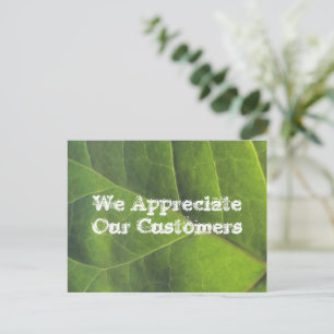 Cartão Postal Apreciação ao Cliente Folha Verde Brilhante Empres