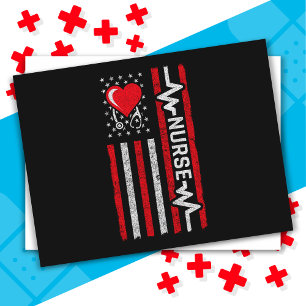 Cartão Postal Apreciação da Enfermeira de Herói da Bandeira Amer