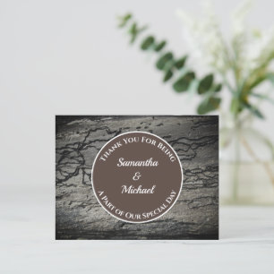 Cartão Postal Apreciação De Casamento Rustic Driftwood Obrigado