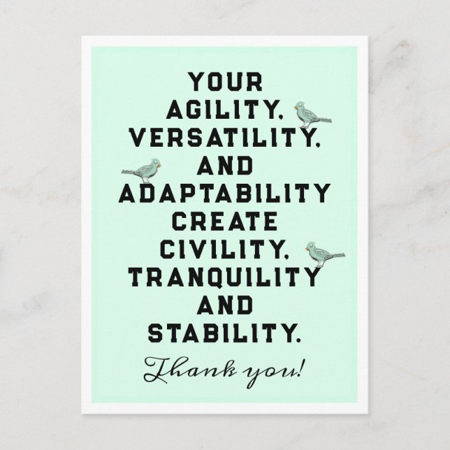 Cartão Postal Apreciação do Funcionário (Frente)