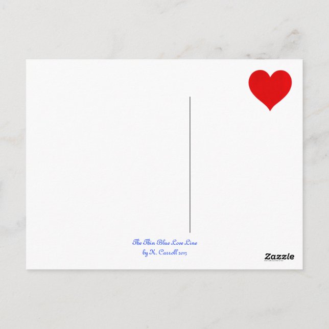 Cartão Postal Apreciação polícia, Obrigado, Amor (Verso)