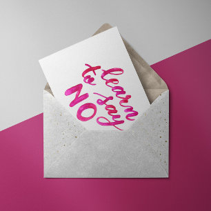 Cartão Postal Aprenda a dizer não - rosa