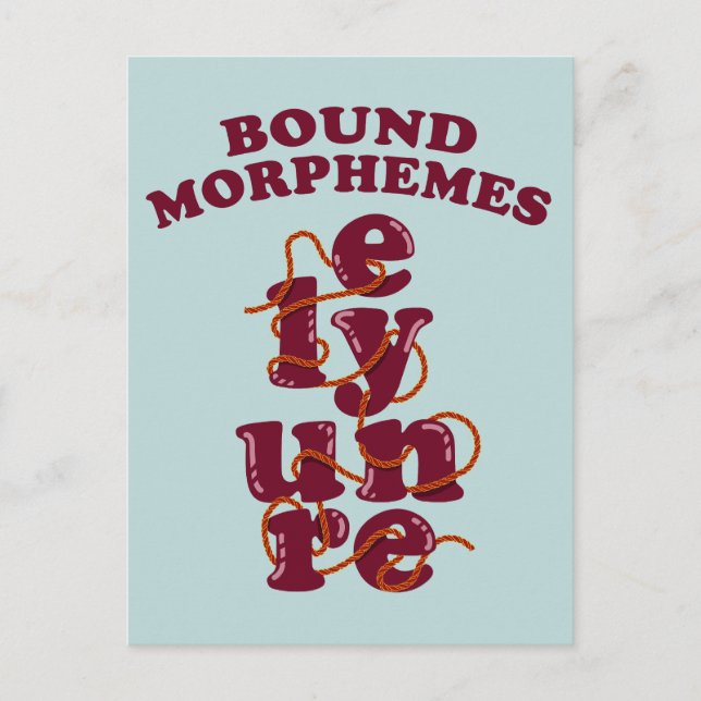 Cartão Postal Aprendendo Fonética em Inglês com Morfemas Livres (Frente)