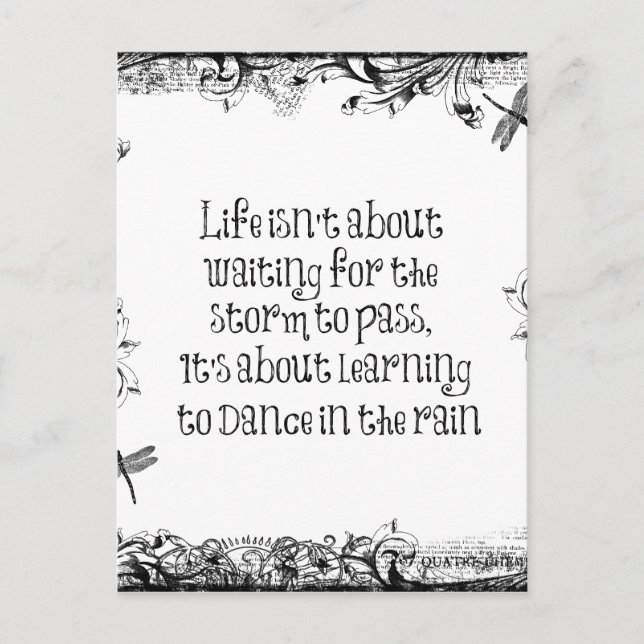 Cartão Postal Aprendizado Inspiracional para dançar na cotação d (Frente)