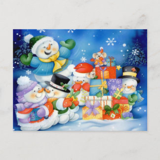 Cartão Postal Apresenta para a família gelada