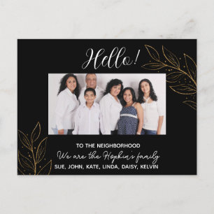 Cartão Postal Apresentação de Foto "Estamos Novos na Vizinhança"