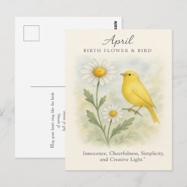 Cartão Postal April Birthday Bible Verse Cross and Resurrection  (Frente/Verso)