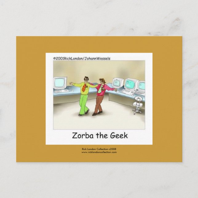 Cartão Postal Apron Concebido À Mão Para O Geek De Computador En (Frente)