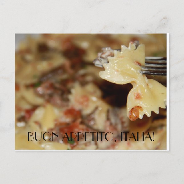 Cartão Postal Aproveite sua refeição em italiano (Frente)