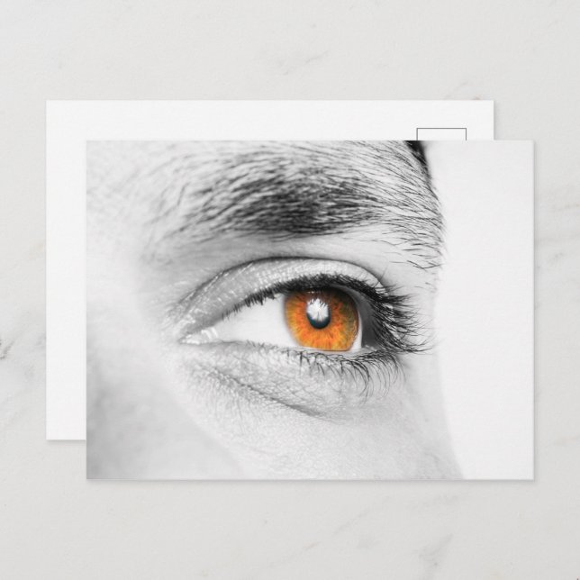 Cartão Postal Aproximação dos olhos humanos (Frente/Verso)