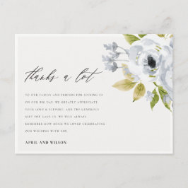 CARTÃO POSTAL AQUA AZUL AQUA FLORAL FLORAL OBRIGADO