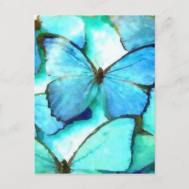 Cartão Postal Aqua Butterflies (Frente)