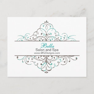 Cartão Postal Aqua Flourish Personali Business Stationery