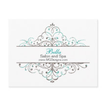 Aqua Flourish Personali Business Stationery