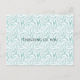 Cartão Postal Aqua Mint Branco Redemoinhos Pensando em você