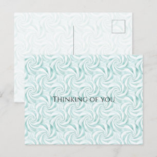 Cartão Postal Aqua Mint Branco Redemoinhos Pensando em você