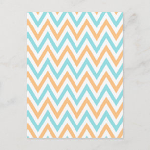 Cartão Postal Aqua-pêssego, Chevron Zigzag
