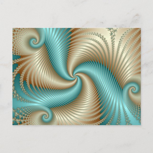 Cartão Postal Aqua Satin - Fractal (Frente)