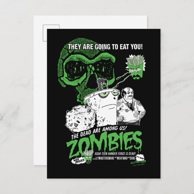 Cartão Postal Aqua Teen Fome Force Zombies Poster (Frente/Verso)