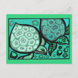 Cartão Postal Aqua Turtles