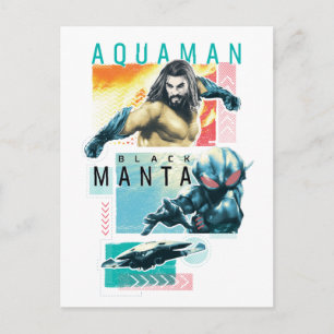 Cartão Postal Aquaman   Gráfico Modernista Aquaman & Black Manta