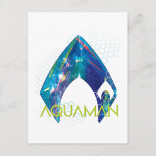 Cartão Postal Aquaman   Logotipo Aquaman Refratado