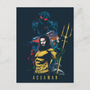 Cartão Postal Aquaman Orin, Mera, and Black Manta Graphic