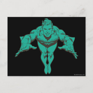 Cartão Postal Aquaman Pulmando Para Frente - Teal