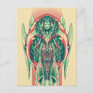 Cartão Postal Aquaman   Rainha Pescadora Painel Art Nouveau