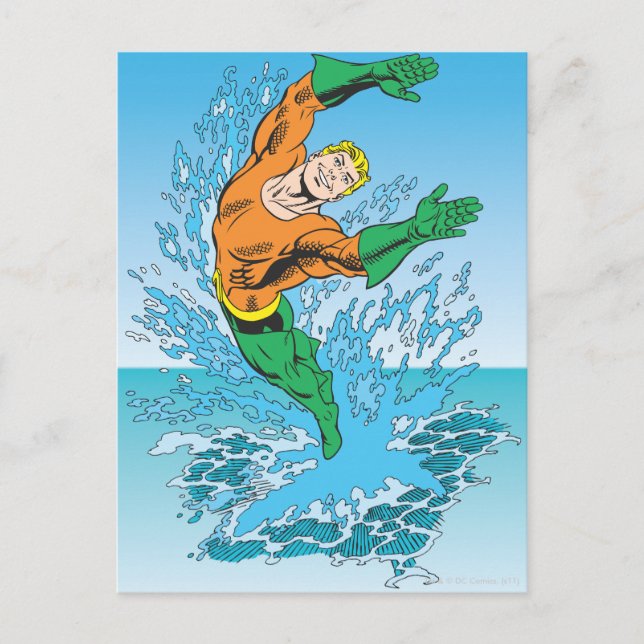 Cartão Postal Aquaman sai do mar (Frente)