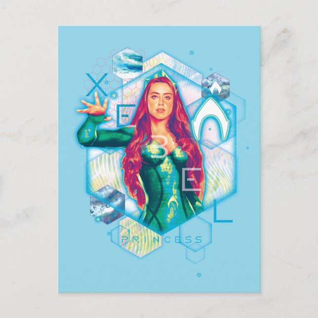Cartão Postal Aquaman | Xebel Princess Mera Hexagonal (Frente)