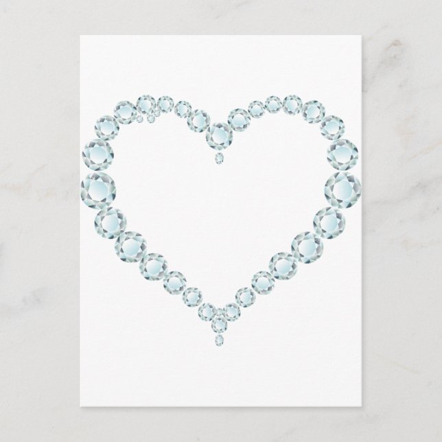 Cartão Postal Aquamarine Gem Heart (Frente)