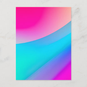 Cartão Postal Aquarela abstrata pastel ombre rosa azul