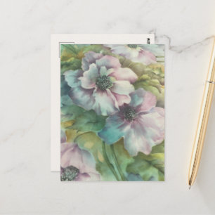 Cartão Postal Aquarela Anêmonas Florais