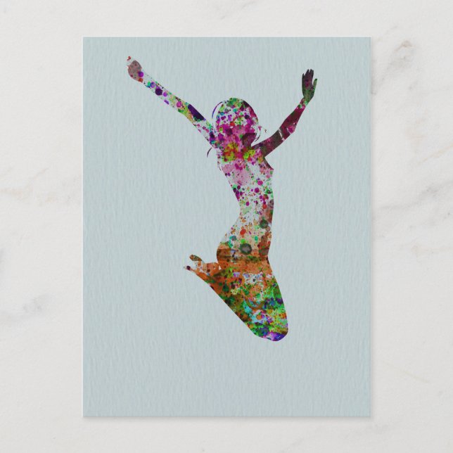 Cartão Postal Aquarela de ballette (Frente)