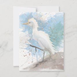 Cartão Postal Aquarela de garça