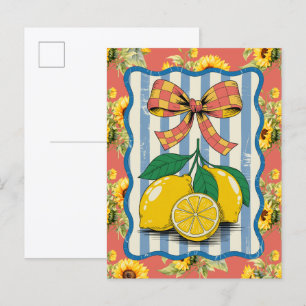 Cartão Postal Aquarela de Girassóis e Limões