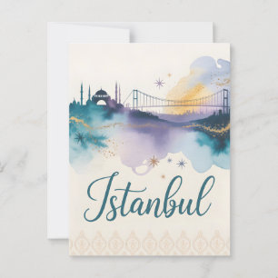 Cartão Postal Aquarela de Istambul