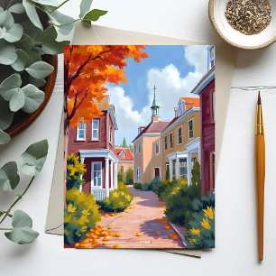 Cartão Postal Aquarela de Newport Rhode Island
