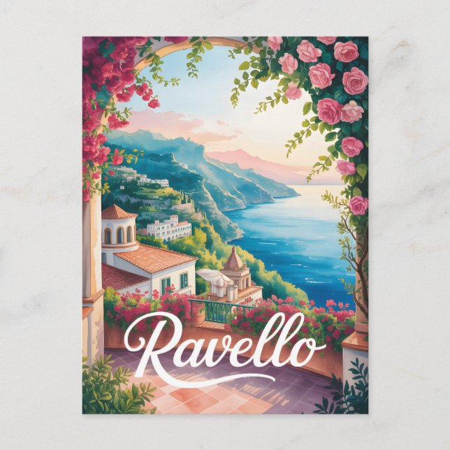 Cartão Postal Aquarela de Ravello (Frente)