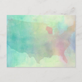 Cartão Postal Aquarela de Wisconsin