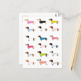 Cartão Postal Aquarela do Cão Dachsund