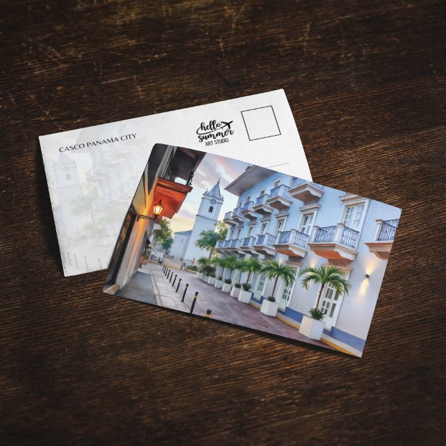 Cartão postal aquarela do Casco Viejo da Cidade do (Criador carregado)
