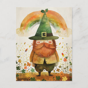 Cartão Postal Aquarela Duende Dia de São Patrício Caprichoso